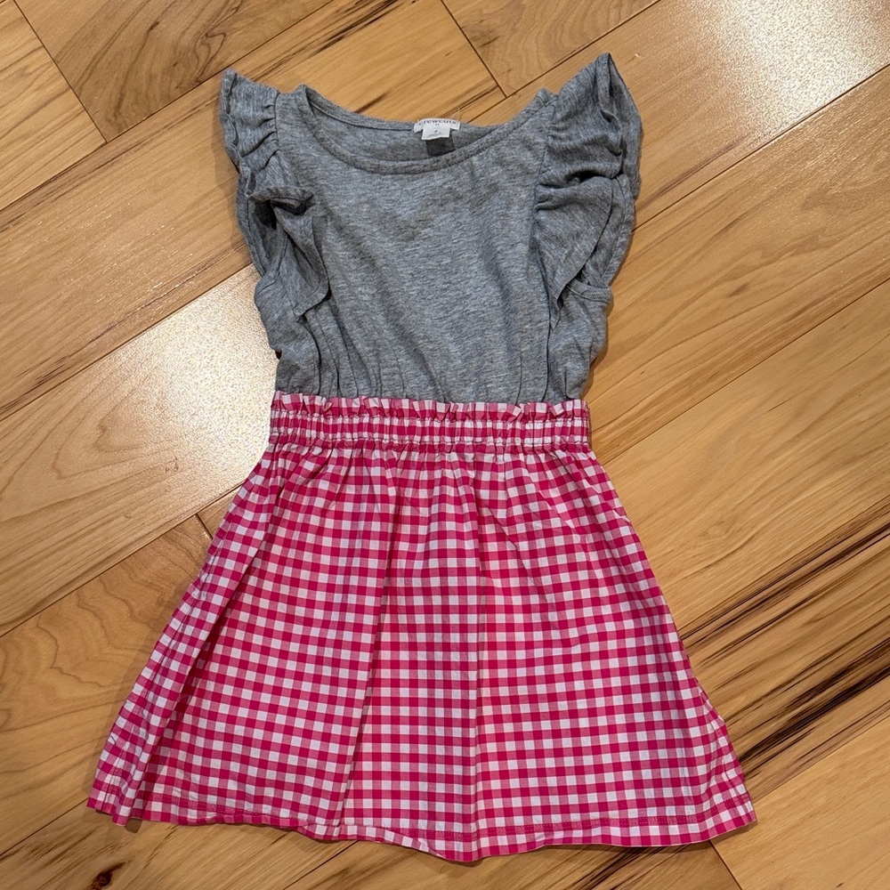 Gingham crewcuts mixed media dress